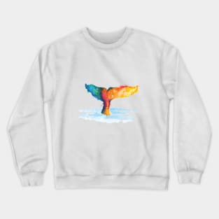 whale painted with watercolor 3 Crewneck Sweatshirt